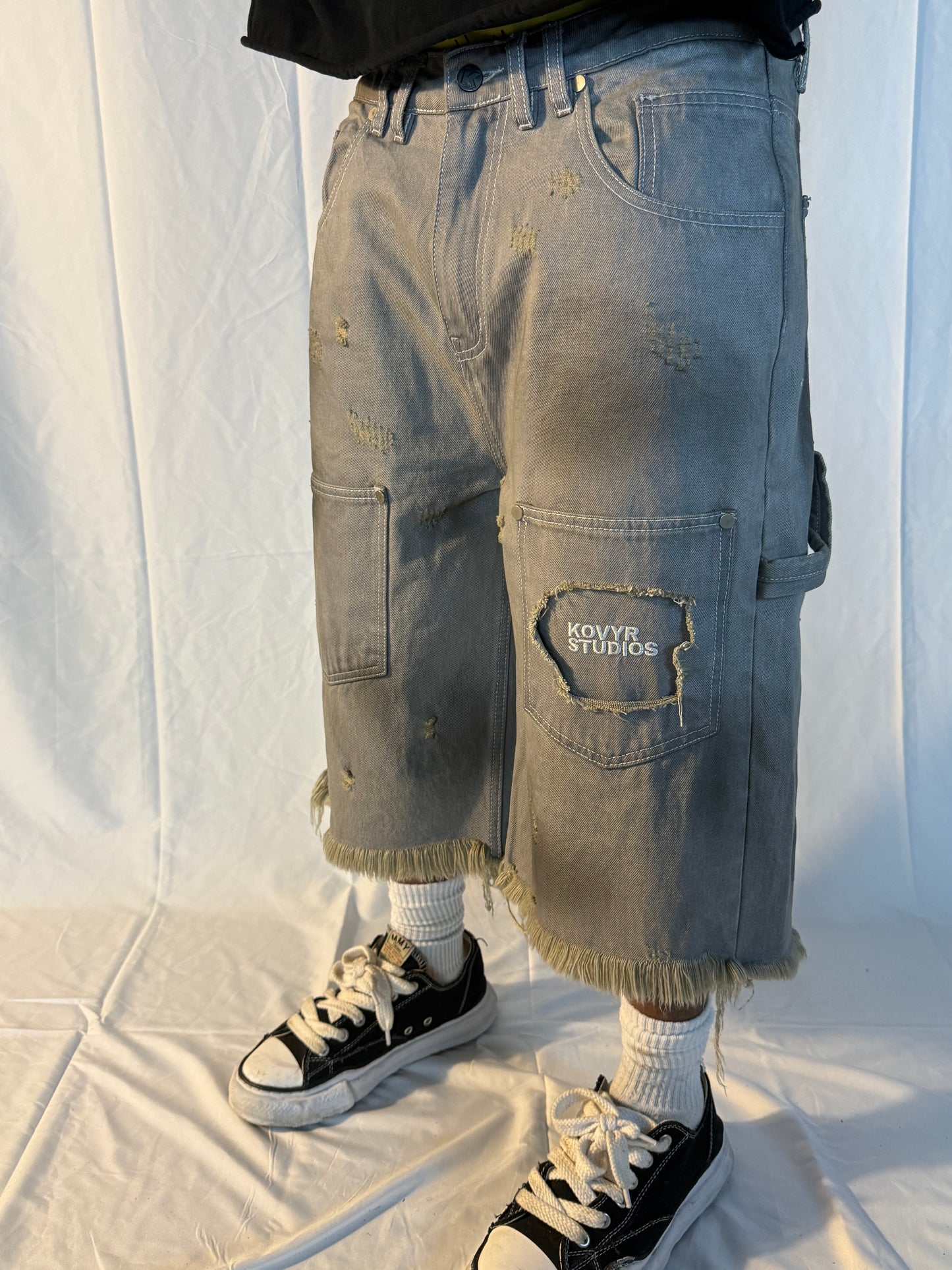 Distressed Denim Jorts