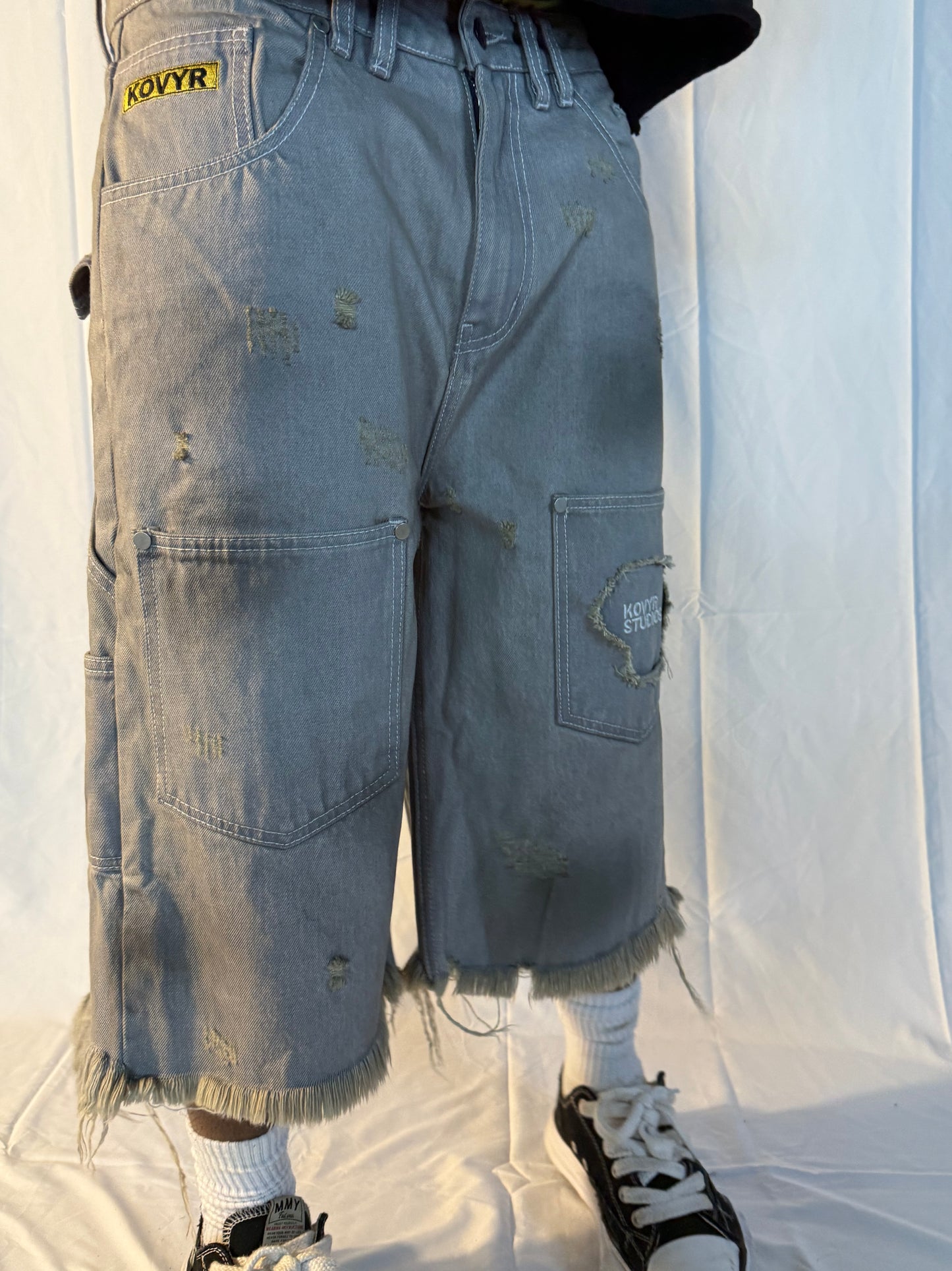 Distressed Denim Jorts