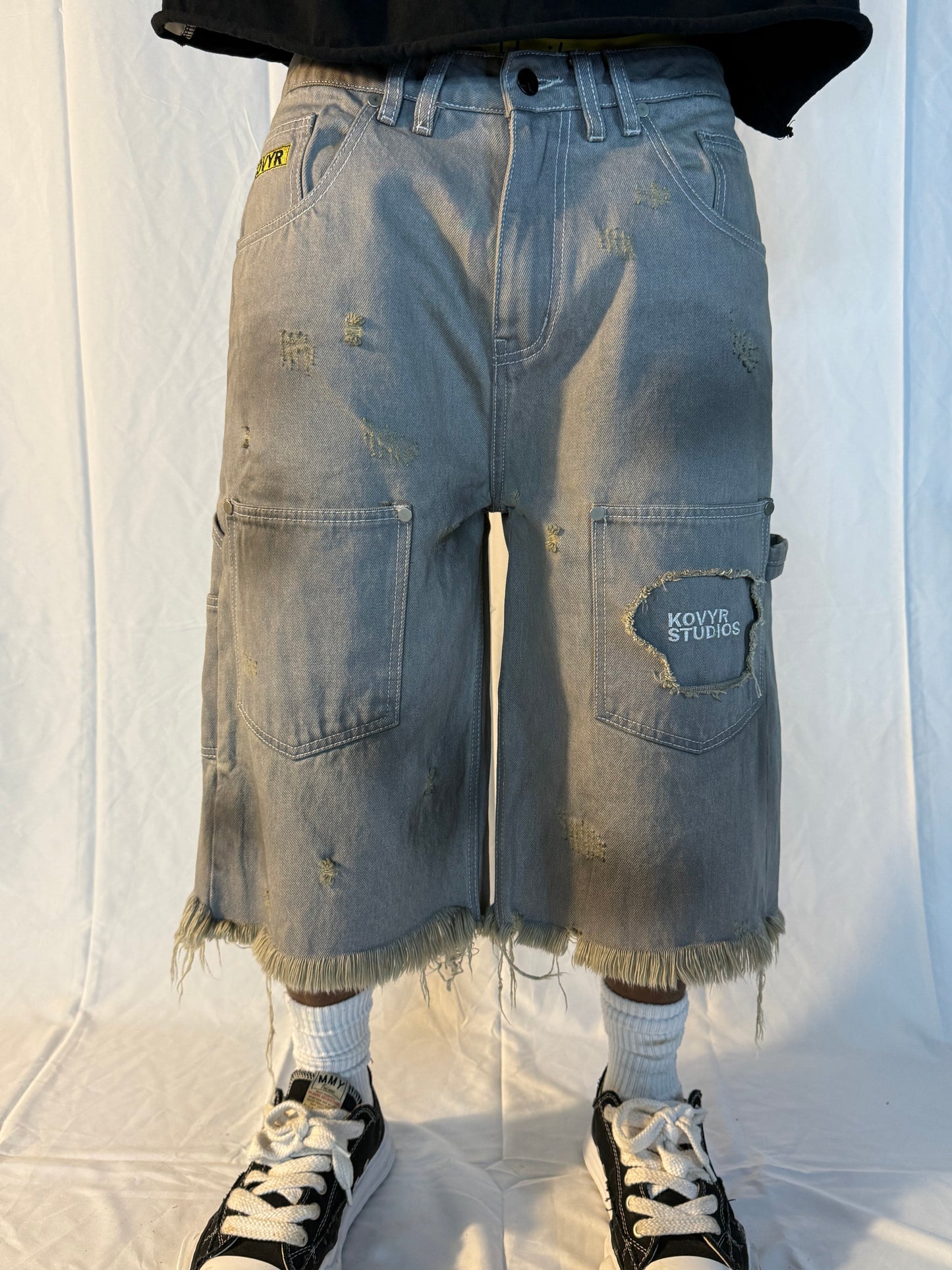 Distressed Denim Jorts